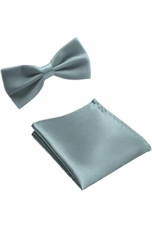 Merkloos Vlinderstrik + pochette – vlinderstrik heren - Heren Vlinderstrik + pochet –