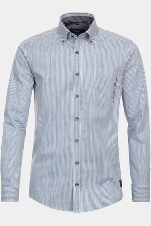 Casa Moda Sport casual fit overhemd - popeline - gestreept - Strijkvriendelijk - Boordmaat: 43 - 44