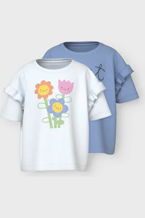 NAME IT NMFVILENA 2P SS RLX TOP Meisjes T-shirt - Bright White