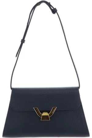 Coccinelle Leren Schoudertas Avondtas Dew Handbag Grained Leather Donkerblauw