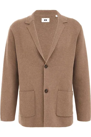 WE Fashion Heren Slim fit fijngebreide blazer