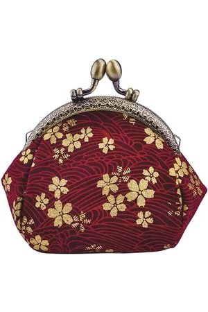 Merkloos Canvas portemonnee Floral Change Pouch Vintage clutch portemonnee met gesp sluiting voor meisjes en vrouwen van Oyachic.