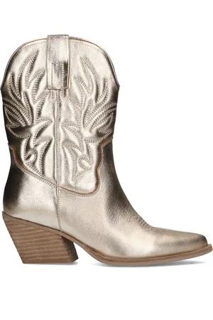 Manfield Dames - Gouden metallic cowboy laarzen