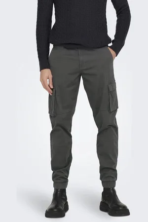 Only & Sons Broek Onscam Stage Cargo Cuff Pk 6687 N 22016687 Grey Pinstripe Mannen