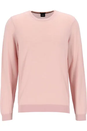 HUGO BOSS BOSS Leno slim fit trui wol - heren pullover middeldik O-hals