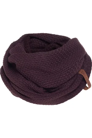 Knit Factory Coco Gebreide Colsjaal - Ronde Sjaal - Nekwarmer - Wollen Sjaal - Paarse Colsjaal - Dames sjaal - Heren sjaal - Unisex - - One Size