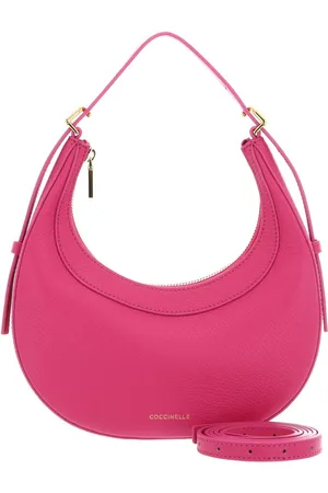 Coccinelle Leren Handtas Schoudertas Whisper Grained Leather Mini Bag Roze