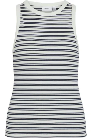 VILA Top Visola S/l Tank Top - Noos 14101757 Navy Blazer/snow Dames