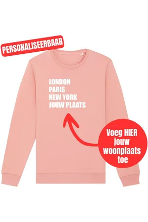 Merkloos Sweater canyon pink XL - London, Paris, New York, jouw woonplaats - Wit