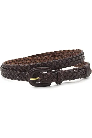 A-zone Dames vlechtriem rood - dames riem - 2 cm breed - - Echt Leer - Taille: 95cm - Totale lengte riem: 110cm