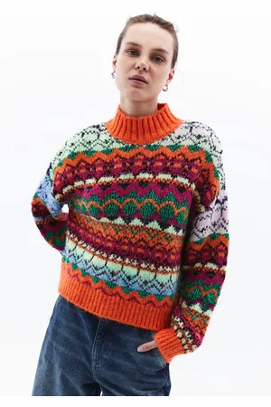 OXXO High Neck Jacquard Sweater Größe S Mix Color
