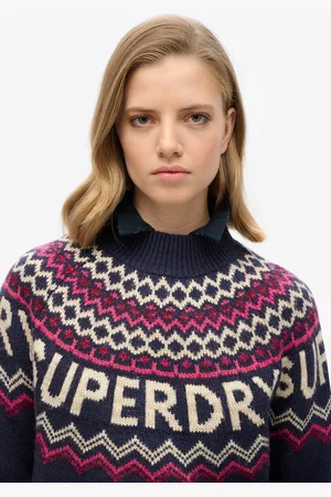 Superdry Fair Isle Branded Gebreide Trui Dames