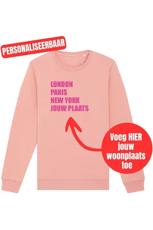 Merkloos Sweater canyon pink 3XL - London, Paris, New York, jouw woonplaats - Fluor roze