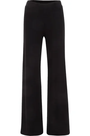 WE Fashion Dames wide leg broek met ribstructuur