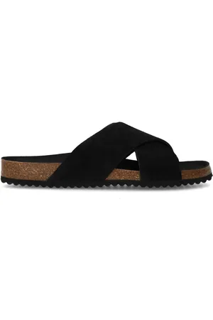 Sacha Dames - Zwarte suède slippers