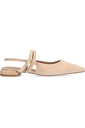 Manfield Dames - suède slingbacks met dubbele bandjes