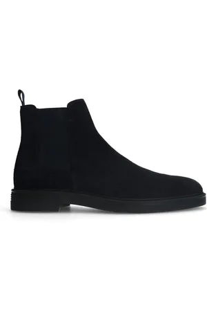Manfield Heren - Donkerblauwe suède chelsea boots
