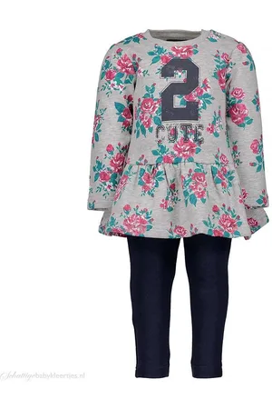 Blue Seven Grijze tuniek rozen met legging