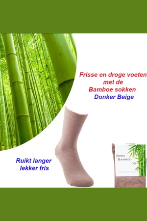 Merkloos Origineel Bamboe Sokken-6 Paar |