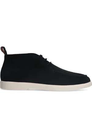 Manfield Heren - Zwarte suède veterboots