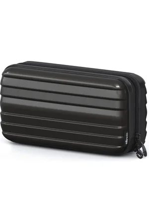 Merkloos Harde schaal cosmetische tas in koffervorm - waterdicht - mini-koffer look - toilettas hardcase voor dames heren - flight beautycase - waszak voor vrouwen mannen kinderen Toilettas