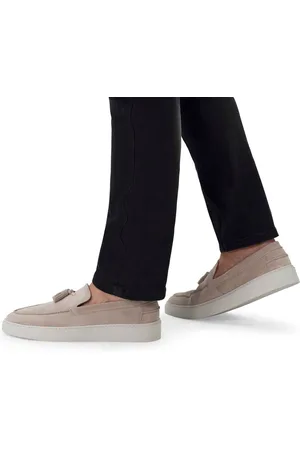 Manfield Heren - suède loafers met kwastjes