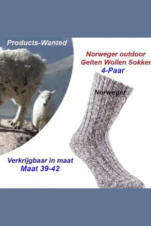 Merkloos 4-Paar Geiten Wollen Sokken Norweger klassieke Kleur