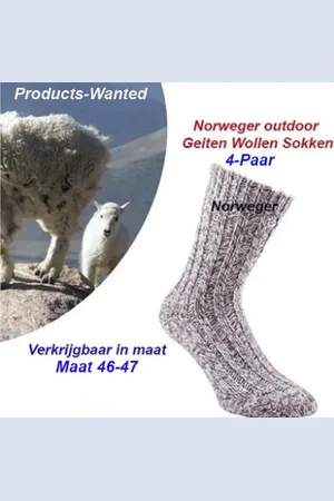 Merkloos 4-paar Norweger de orginele geitenwollen sokken