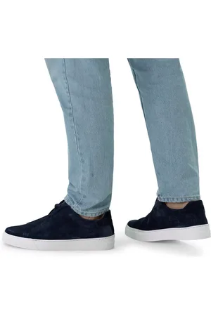 Manfield Heren - Donkerblauwe suède loafers