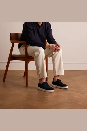 Manfield Heren - Donkerblauwe suède loafers