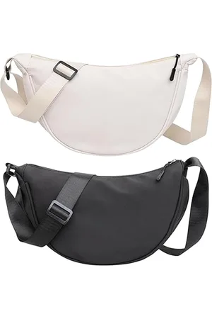 Merkloos Trendy Halvemaan Schoudertas voor Dames met Verstelbare Band in en Beige