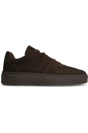 Manfield Heren - Bruine nubuck sneakers