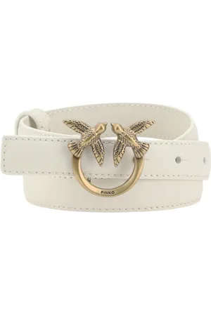 Pinko Leren Riem Love Berry H2 Belt W85 Crème