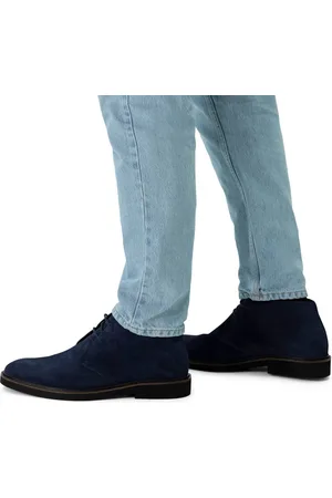 Manfield Heren - Navy suède veterboots