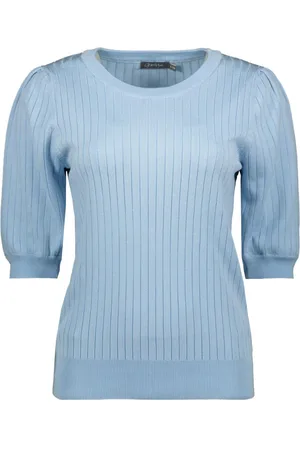 Geisha T-shirt Gebreide Top Met Lurex 54031 Blue 14 Dames