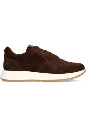 Manfield Heren - Bruine suède sneakers