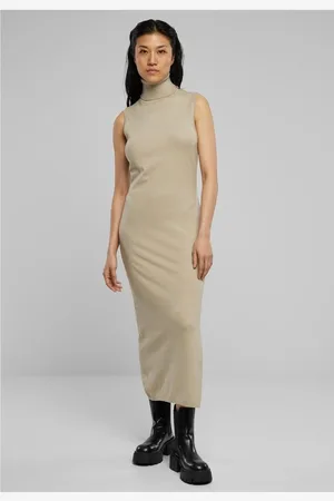 Urban classics Knitted Eco Viscose Turtleneck Lange jurk - XS