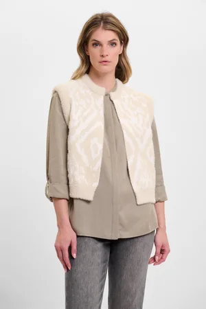 Rino & Pelle Rino&Pelle dames gilet - Elona waistcoat - beige print