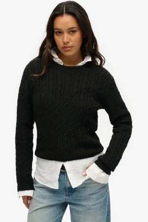 Superdry FITTED CABLE CREW NECK JUMPER Dames Trui