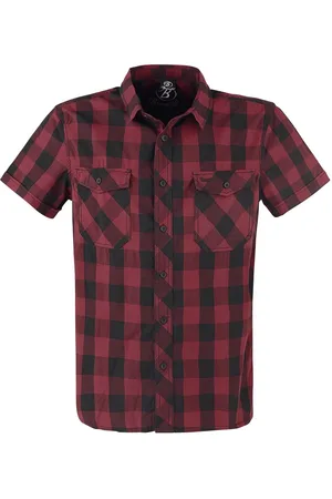 Brandit Roadstar Shirt met korte mouwen zwart-rood XL Katoen Heren - Basics
