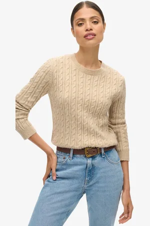 Superdry FITTED CABLE CREW NECK JUMPER Dames Trui