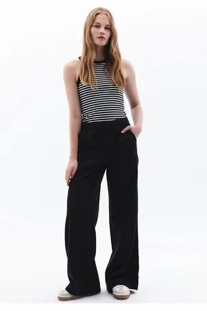 OXXO Mid Rise Wide Leg Pants Größe L Black
