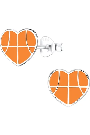 JYC Joy|S - Zilveren hartje oorbellen - basketbal - - 9 mm