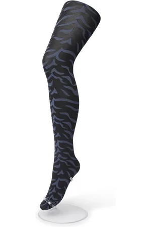 Bonnie Doon Dames Panty met Zebra Print 100 Denier maat L/XL Zwart - Uitstekend Draagcomfort - Zebraprint - Dierenprint - Gladde Naden - Perfecte Pasvorm - - BP211902.101