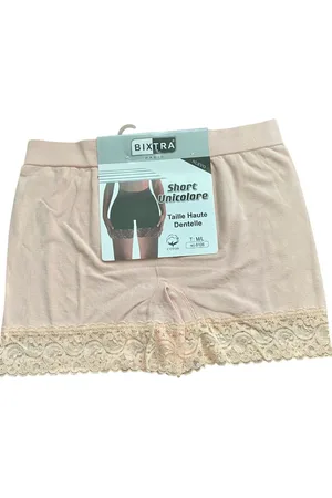 Merkloos Dames Boxershort 8106 - Katoen - Hoge Taille - met kant M/L Lichtroze