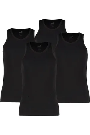 PUMA Set van 4 Basic Tank Top Heren herenondershirt met ronde hals