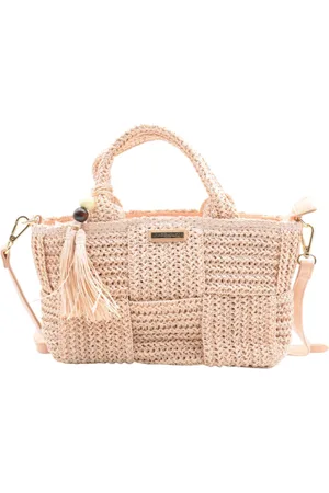 Flora & CO Trendy raffia crossbody tas/handtas