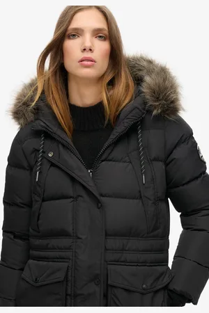 Superdry Everest Faux Fur Longline Winterjas Dames