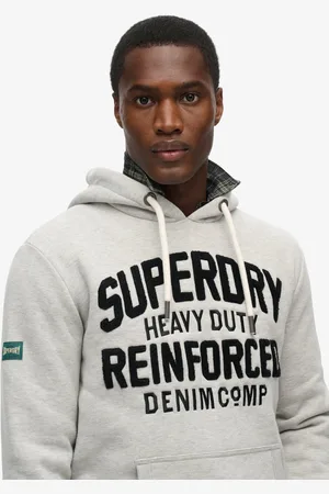 Superdry Hoodie met geborduurde letters - Heren - Hoodies