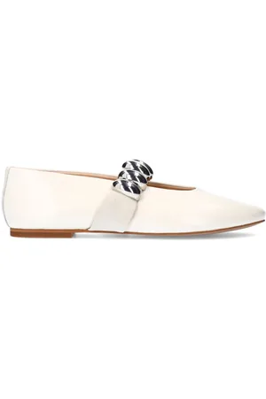 Sacha Dames - Off white leren ballerina
